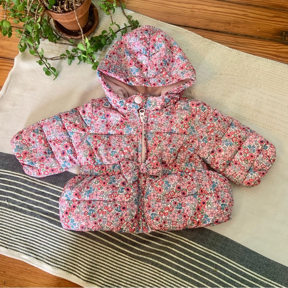 Gap Floral Puffer Warm Baby Coat